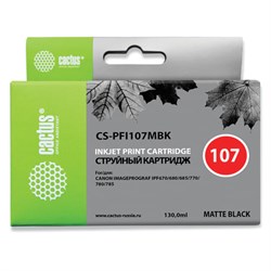 Картридж струйный CACTUS (CS-PFI107MBK) для CANON PF680/685/780/785, матовый черный - фото 17162485