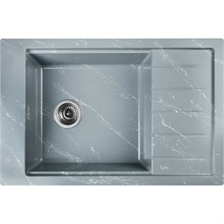 Мойка из искусственного камня WISENT для кухни Мрамор Серо-белый (БЕЛАРУСЬ) 510x780x220 WB28-17/WGER013 - фото 17167221
