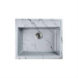 Мойка для кухни из искусственного камня WISENT мрамор серо-черный (беларусь) 515x595x200 WA12-16/WGER013 - фото 17168469