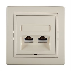 Коммуникационная двойная розетка Aling-conel PRESTIGE - фото 17169624