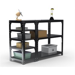 Стол-верстак ООО Металекс KIT 950х1700х600 мм, с боковыми полками, черный - фото 17171582