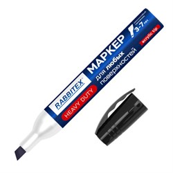 Маркер перманентный строительный для ЛЮБЫХ поверхностей металл, дерево, стекло, пластик, бетон HEAVY DUTY, ЧЕРНЫЙ 3-7 мм, RABBITEX, 152659 - фото 17221043