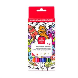 Карандаши цветные KOH-I-NOOR "TEENAGE", 12 цветов, 3 мм, европодвес, 3552/12, 3552012042KSRU - фото 17221049