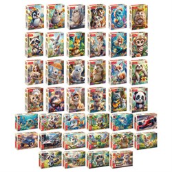 Пазл картонный 54 элемента "ОЧАРОВАТЕЛЬНЫЕ МОРДАШКИ", АССОРТИ, 40 видов, 175х130 мм, HATBER - фото 17222694