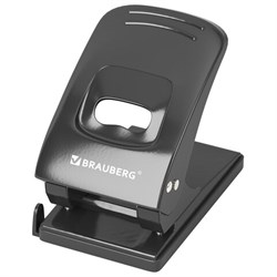 Дырокол металлический BRAUBERG "Office style", до 60 листов, черный, 273956 - фото 17246250