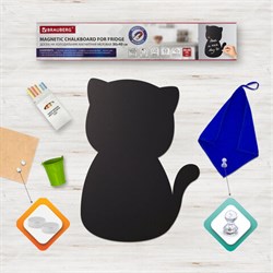 Доска на холодильник магнитно-меловая 30х40 см "Pussy Cat" с набором аксессуаров, BRAUBERG, 237840 - фото 17250865