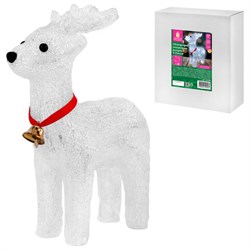 Фигурка LED "Олень", 27 см, 24 LED, холодный белый, батарейки, ЗОЛОТАЯ СКАЗКА, 592560 - фото 17250890