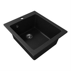 Кухонная мойка Teymi Helmi 50x42, черная матовая T120104 - фото 17250931