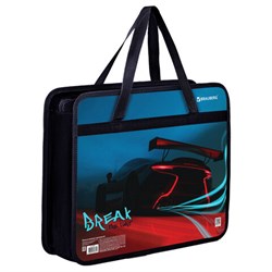 Папка на молнии с ручками BRAUBERG А4, 1 отделение, пластик, 80 мм, "Speed", 270872 - фото 17253458