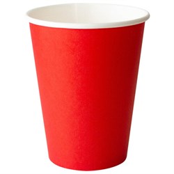 Стакан одноразовый бумажный 350/410 мл, D 90 мм, красный, КОМПЛЕКТ 1000 шт., холодное/горячее, WELDAY (ВЭЛДЭЙ), 702694 - фото 17253542