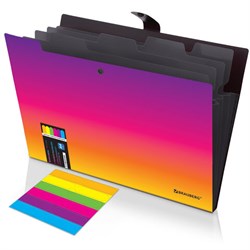 Папка-органайзер на кнопке 5 отделений, BRAUBERG GRADE, A4, желто-розовый градиент, 274093 - фото 17273091