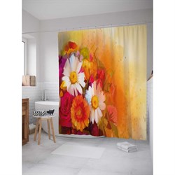 Шторка-занавеска для ванной JoyArty Букет цветов - фото 17288941