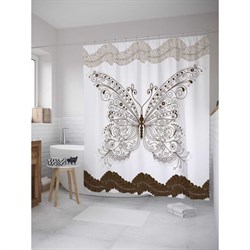 Шторка-занавеска для ванной JoyArty Кружевная бабочка - фото 17289158