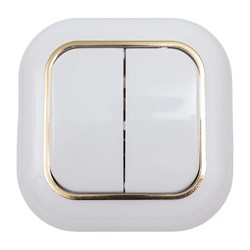 Двухклавишный выключатель Кунцево-Электро ВАЛЕНТИНА С56-034 - фото 17289945