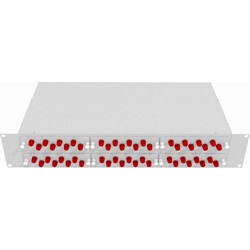 Укомплектованный одномодовый стоечный оптический кросс TopLan КРС-Top-2U-48FC/U-OS2-GY - фото 17293293