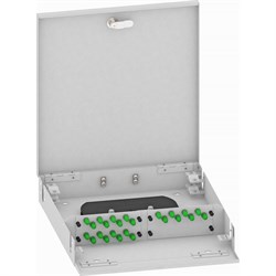 Одномодовый укомплектованный настенный оптический кросс TopLan КРН-Top-24ST/A-OS2-GY - фото 17293791