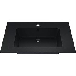 Полувстраиваемая раковина для ванной uperwood Parma Quartz_75 см, черная матовая, космос - фото 17299307