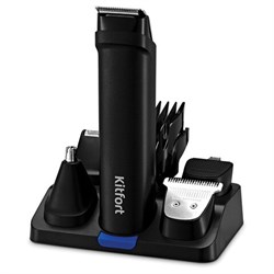 Триммер 4 в 1 KITFORT КТ-3140-3, 6 насадок, 20 установок длины 0,5-20 мм, беспроводной, черный - фото 17307736