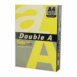 Бумага цветная DOUBLE A, А4, 80 г/м2, 500 л., интенсив, желтая - фото 17318716