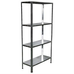 Стеллаж металлический BOOMHOUSE (БУМХАУС) 1500x750x300 мм, 4 полки, нагрузка на стеллаж до 120 кг, серебристый, 291418 - фото 17323741