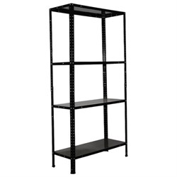 Стеллаж металлический BOOMHOUSE (БУМХАУС), 1500x750x300 мм, 4 полки, нагрузка на стеллаж до 120 кг, черный, 291420 - фото 17323743