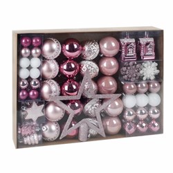 Шары новогодние ёлочные "Elegant Pink" 77 предметов, розовый/белый, ЗОЛОТАЯ СКАЗКА, 591715 - фото 17323844