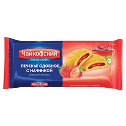 Печенье сдобное ЧАЙКОФСКИЙ с клубничной начинкой, 132 г - фото 17323890