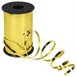 Лента упаковочная декоративная для шаров и подарков, металлик, 5 мм х 250 м, золото, ЗОЛОТАЯ СКАЗКА, 591815 - фото 17326272