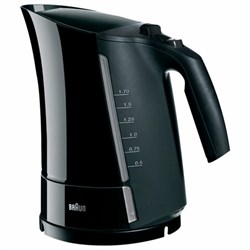 Чайник BRAUN WK-300, 1,7 л, 2200 Вт, закрытый нагревательный элемент, пластик, черный - фото 17338729
