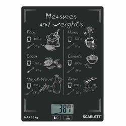 Весы кухонные SCARLETT SC-KS57P64, электронный дисплей, max вес 10 кг, тарокомпенсация, стекло - фото 17338739