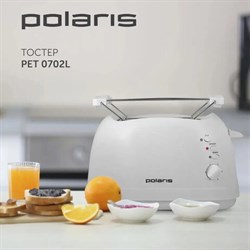 Тостер POLARIS PET 0702L, 750 Вт, 2 тоста, 6 режимов, механическое управление, пластик, белый, 03277 - фото 17338790