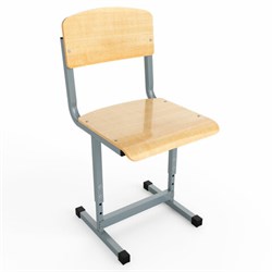 Стул ученический регулируемый ШМ.С35.С, 340х340х670-750 мм, рост 3-5, серый каркас, фанера - фото 17338840
