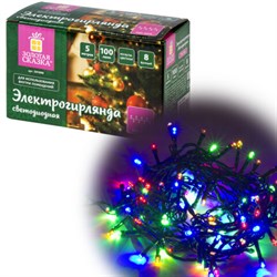 Электрогирлянда-нить комнатная "Стандарт" 5 м, 100 LED, мультицветная, 220 V, контроллер, ЗОЛОТАЯ СКАЗКА, 591099 - фото 17338842