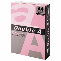 Бумага цветная DOUBLE A, А4, 80 г/м2, 500 л., пастель, розовая - фото 17342764