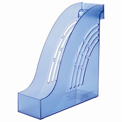 Лоток вертикальный для бумаг BRAUBERG "Office", 255х95х290 мм, тонированный синий, 237232 - фото 17342811