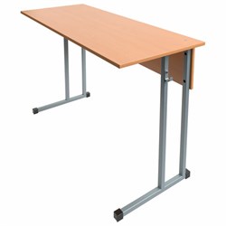 Стол-парта 2-местный нерегулируемый ШМ.2П6, 1200х500х760 мм, рост 6, серый каркас, ЛДСП бук, ШМ.2П6.БС - фото 17342865