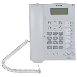 Телефон SANYO RA-S517W, спикерфон, память 30 номеров, тональный/импульсный режим, белый - фото 17347415