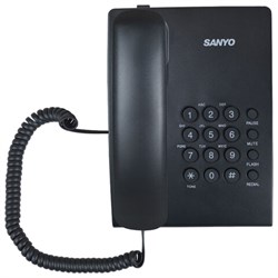 Телефон проводной SANYO RA-S204B, тональный/импульсный режим, повтор, чёрный - фото 17347417