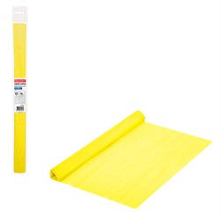 Бумага гофрированная/креповая, 32 г/м2, 50х250 см, лимонная, в рулоне, BRAUBERG, 112521 - фото 17349289