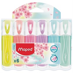 Набор текстовыделителей MAPED 6 шт., АССОРТИ, "FLUO PEP'S Pastel", линия 1-5 мм, 742558 - фото 17349300