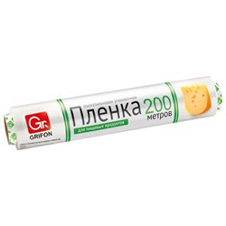 Пленка пищевая ПЭ в упаковке, 29 см х 200 м, 6 мкм, GRIFON, ШК0125, 200-012 - фото 17349368