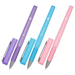 Ручки гелевые с грипом BRAUBERG "VIVID PASTEL", СИНИЕ, НАБОР 3 ШТ, игольчатый узел 0,5 мм, линия письма 0,35 мм, 144540 - фото 17351977