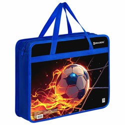 Папка на молнии с ручками BRAUBERG А4, 1 отделение, пластик, 80 мм, "Burning ball", 273373 - фото 17352037