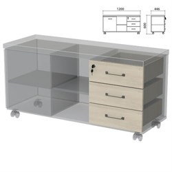 Ящики тумбы-креденции "Приоритет", КОМПЛЕКТ 3 шт., кронберг, К-927, К-927 кронберг - фото 17356208