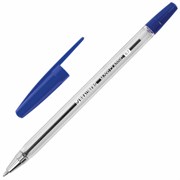 Ручка шариковая BRAUBERG "M-500 CLASSIC", СИНЯЯ, корпус прозрачный, узел 0,7 мм, линия письма 0,35 мм, 143444