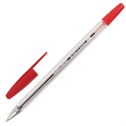 Ручка шариковая BRAUBERG "M-500 CLASSIC", КРАСНАЯ, корпус прозрачный, узел 0,7 мм, линия письма 0,35 мм, 143446
