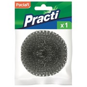 Губка (мочалка) для посуды металлическая, сетчатая, 15 г, PACLAN "Practi Spiro", 408220