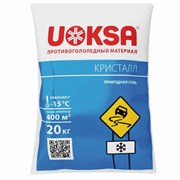 Реагент противогололёдный 20 кг UOKSA КрИстал, до -15°C, природная соль, мешок
