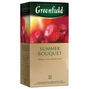 Чай GREENFIELD (Гринфилд) "Summer Bouquet", фруктовый (малина, шиповник), 25 пакетиков в конвертах по 1,5 г, 0433