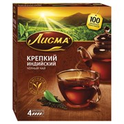 Чай ЛИСМА "Крепкий", черный, 100 пакетиков по 2 г, 201933, 201943